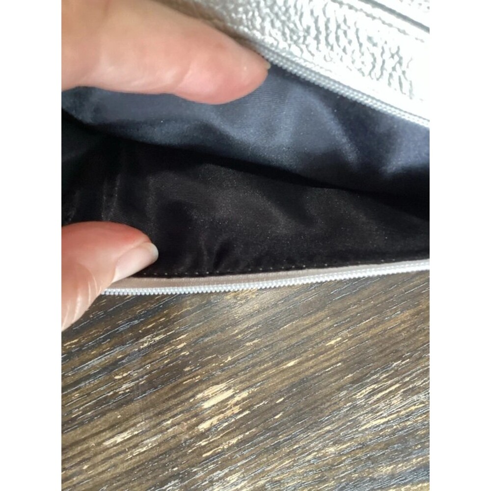 Tignanello Silver Leather Long Zip Around Wallet with Key Ring - Picture 4 of 11